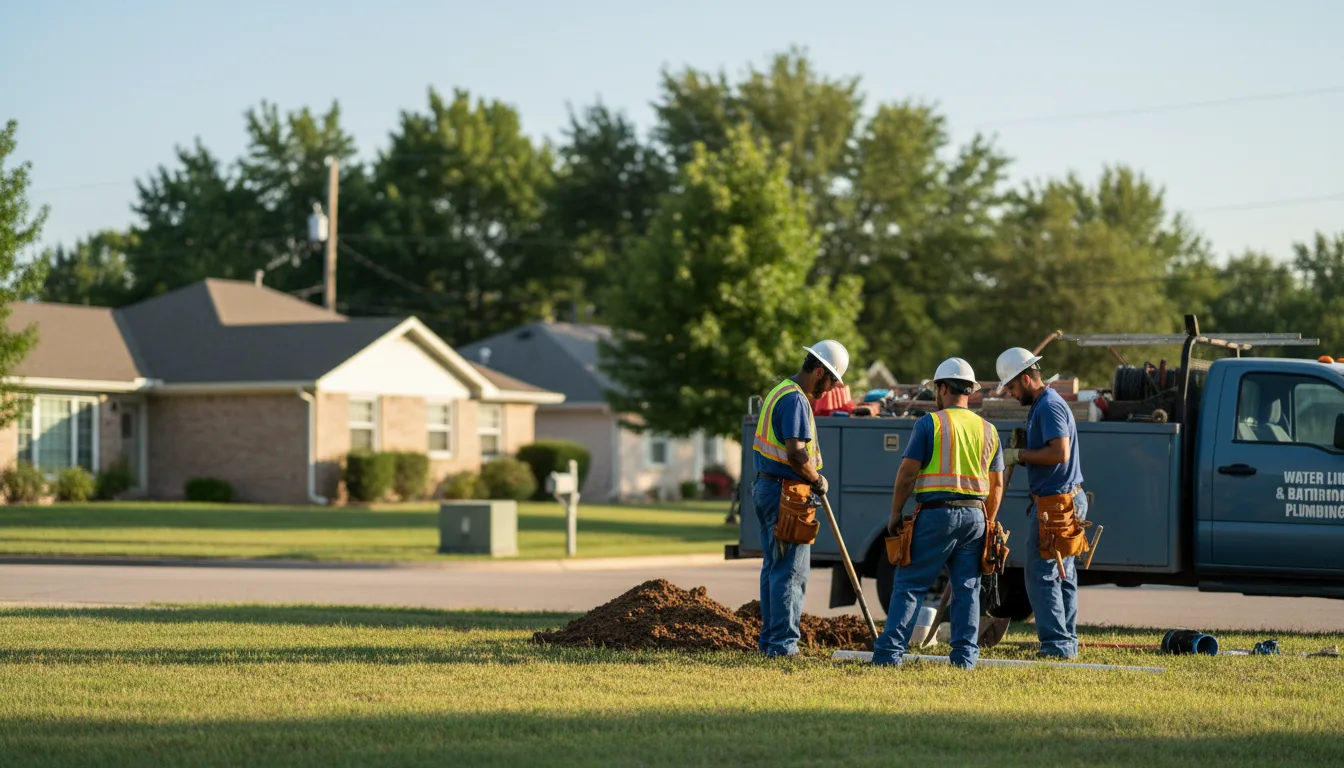 Residential water line and bathroom plumbing service in Finley, TN